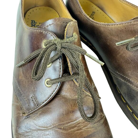 Dr. Martens Vintage Y2K Air Wair Brown Leather Lace Up Loafers Men's Size 12 - Picture 5 of 10